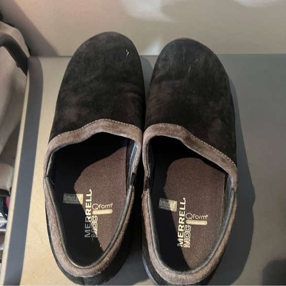 Merrell Womens Size 8 Encore Adams Slip-on Black Suede Leather Moc Clogs - Picture 6 of 8